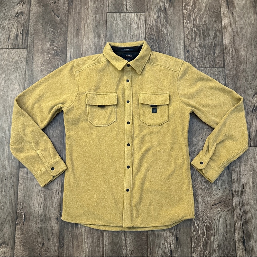 Roark Polar Snap Up Fleece Shirt Men's Size S Tan Gold